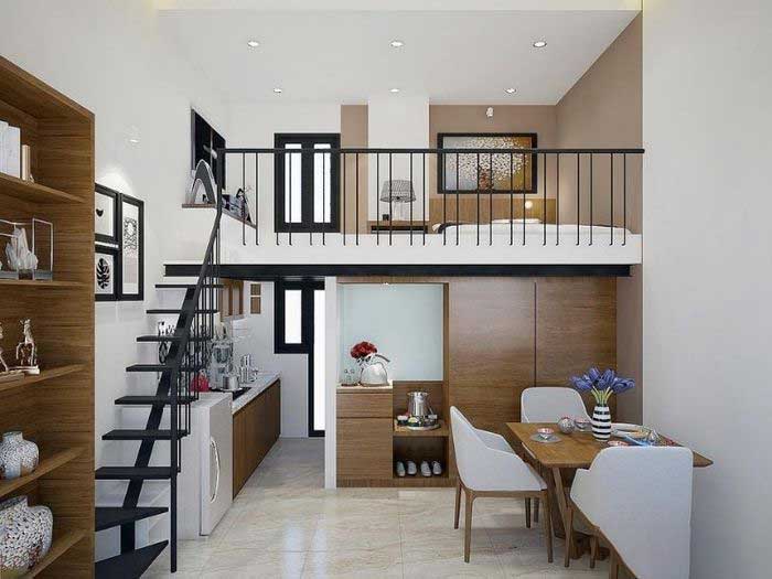 Mẫu mái tôn nhà cấp 4 gác lửng 200 triệu 2 phòng ngủ